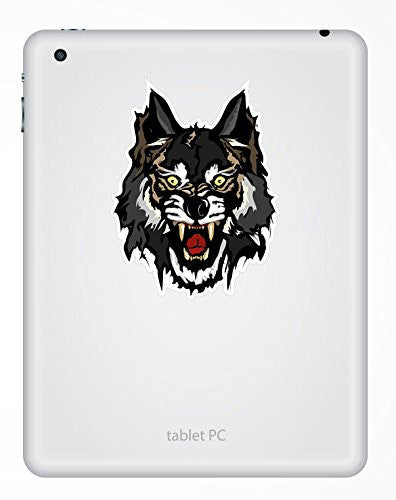 2 x Angry Wolf Zombie Evil Cool Car Vinyl Sticker