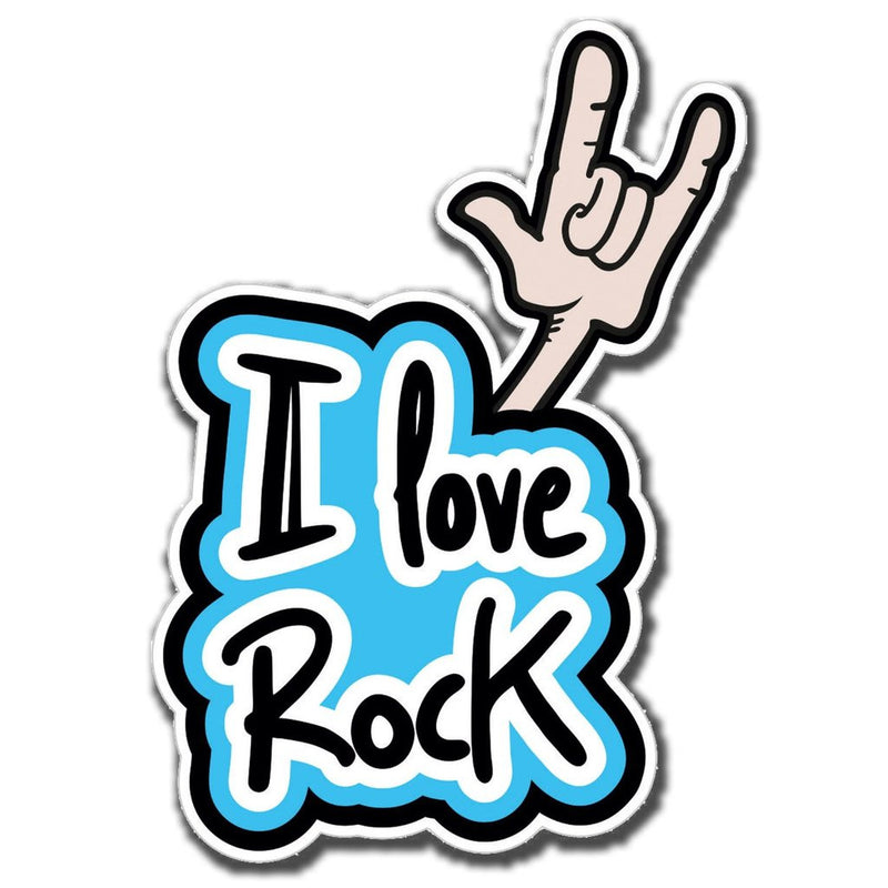 2 x I Love Rock Guitar Vinyl Sticker