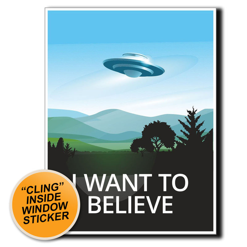 2 x UFO Alien X-Files Area 51 WINDOW CLING STICKER Car Van Campervan Glass