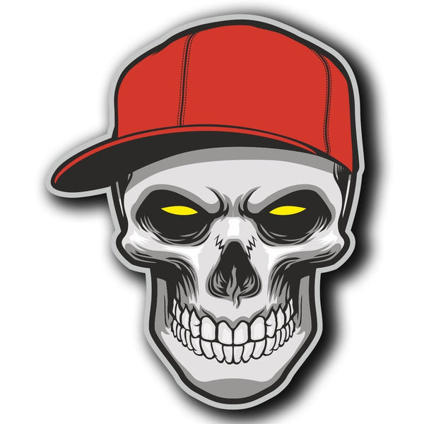 2 x Skull Cap Snapback Hat Vinyl Sticker #4063