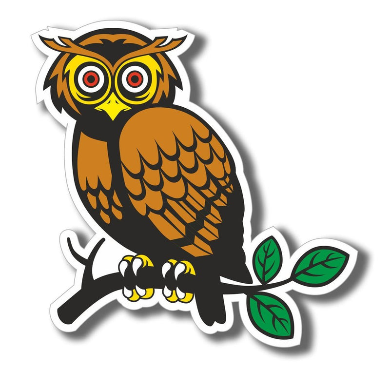 2 x Owl on Branch Vinyl Sticker