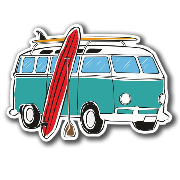 2 x Camper Van Surf Surfer Vinyl Sticker #4074