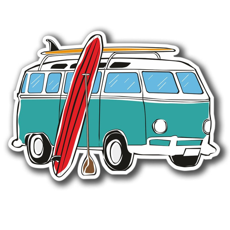 2 x Camper Van Surf Surfer Vinyl Sticker