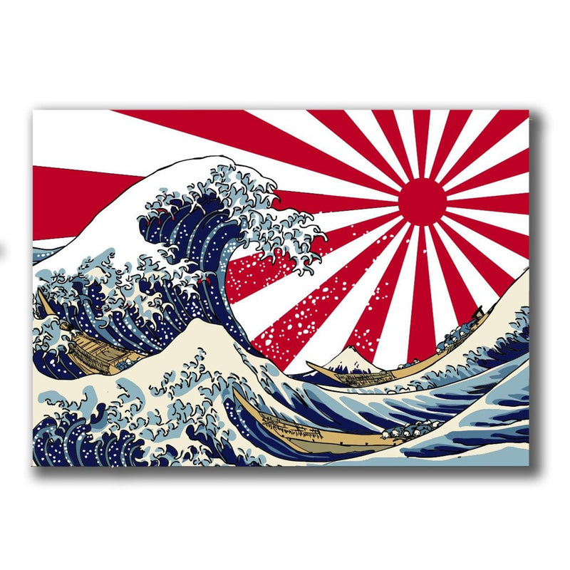 2 x Japanese Wave Sunrise Vinyl Sticker