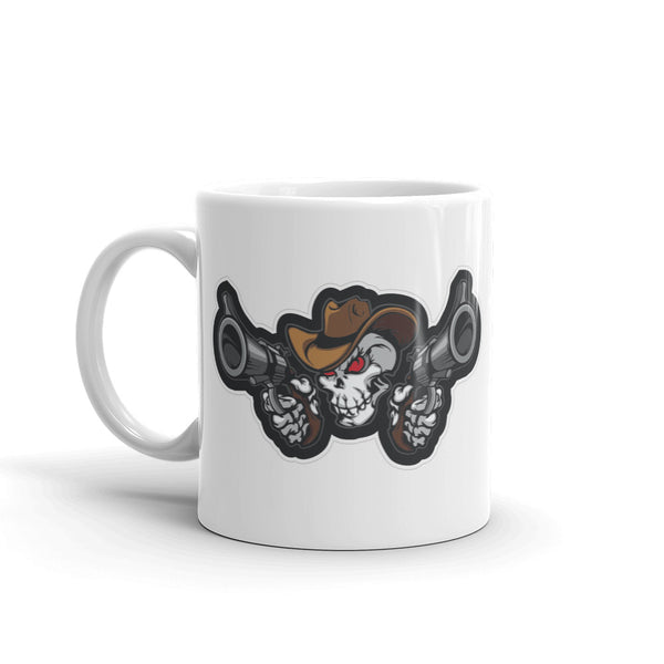 Cowboy Pistol Skull Bike High Quality 10oz Coffee Tea Mug #4084