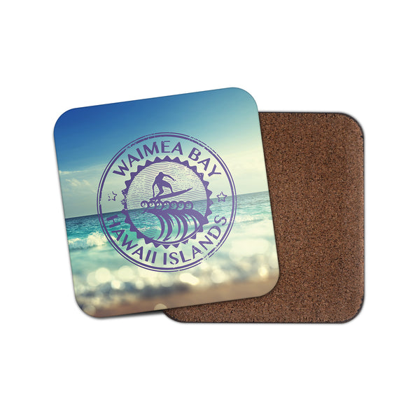 Waimea Bay Hawaii Cork Backed Drinks Coaster for Tea & Coffee #4087