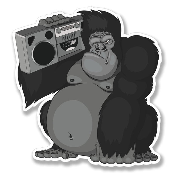 2 x Gorilla Stereo DJ Music Vinyl Sticker #4097