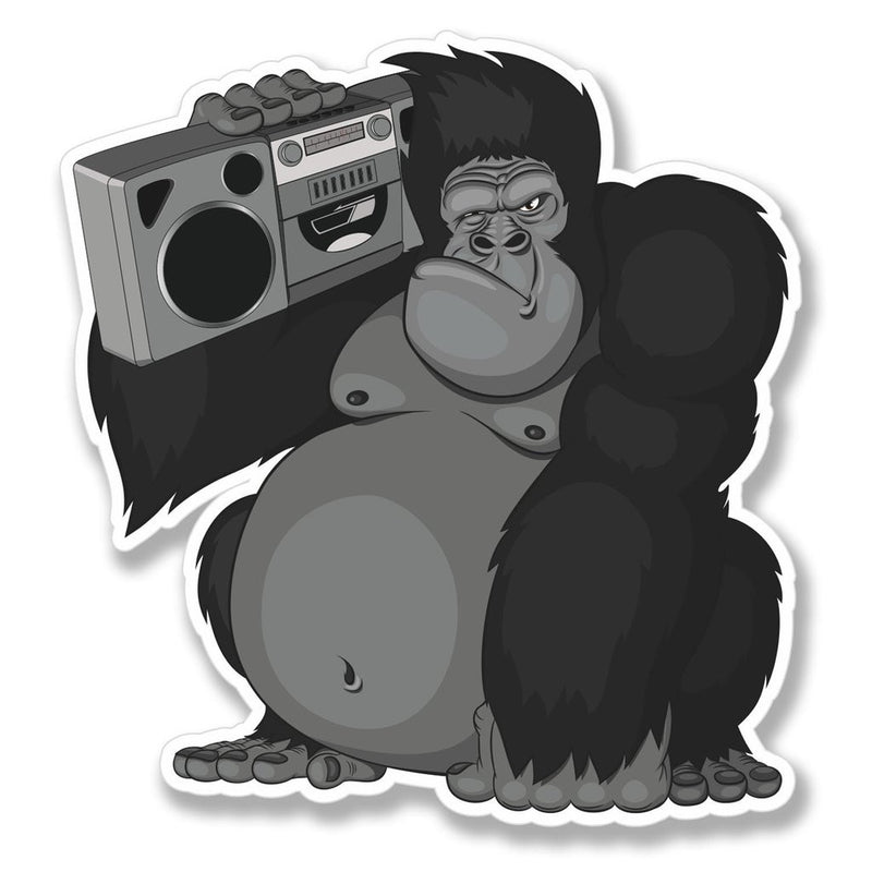 2 x Gorilla Stereo DJ Music Vinyl Sticker