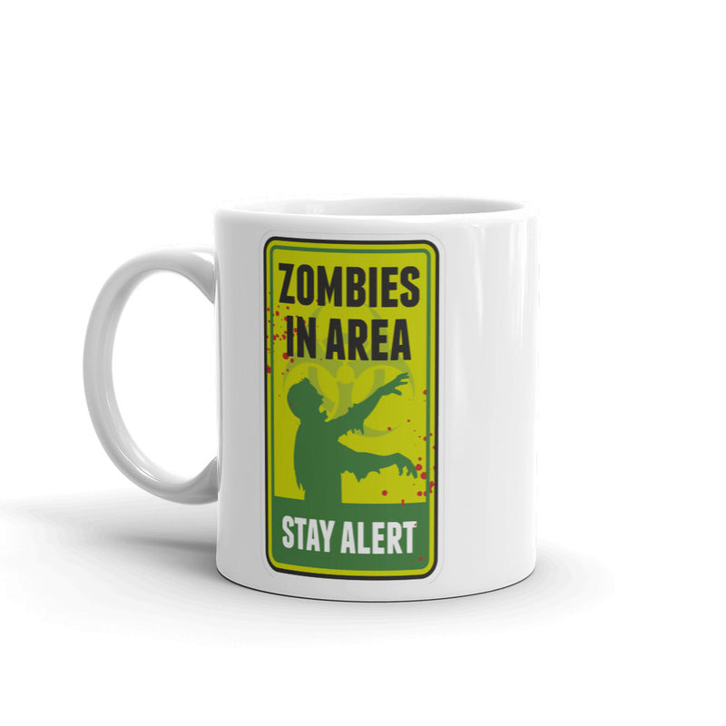 Zombie Warning Sign High Quality 10oz Coffee Tea Mug