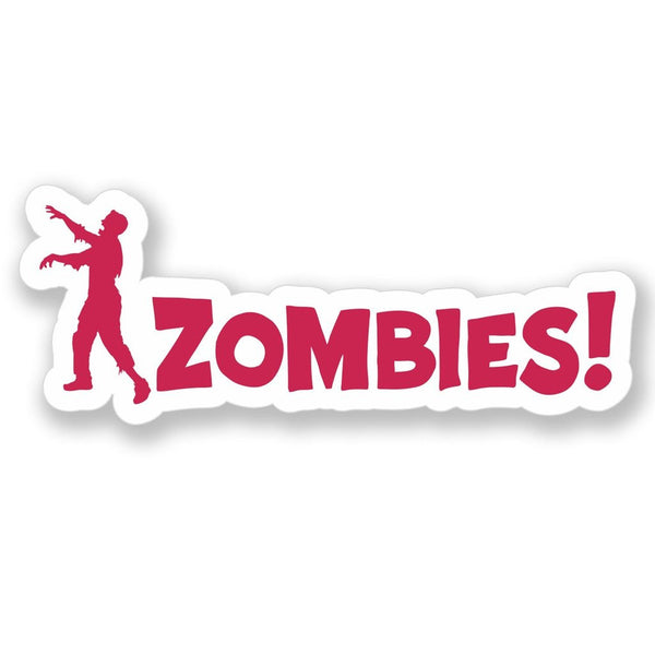 2 x Zombie Warning Sign Walking Dead Vinyl Sticker #4102