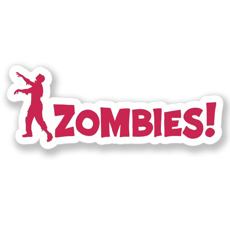 2 x Zombie Warning Sign Walking Dead Vinyl Sticker