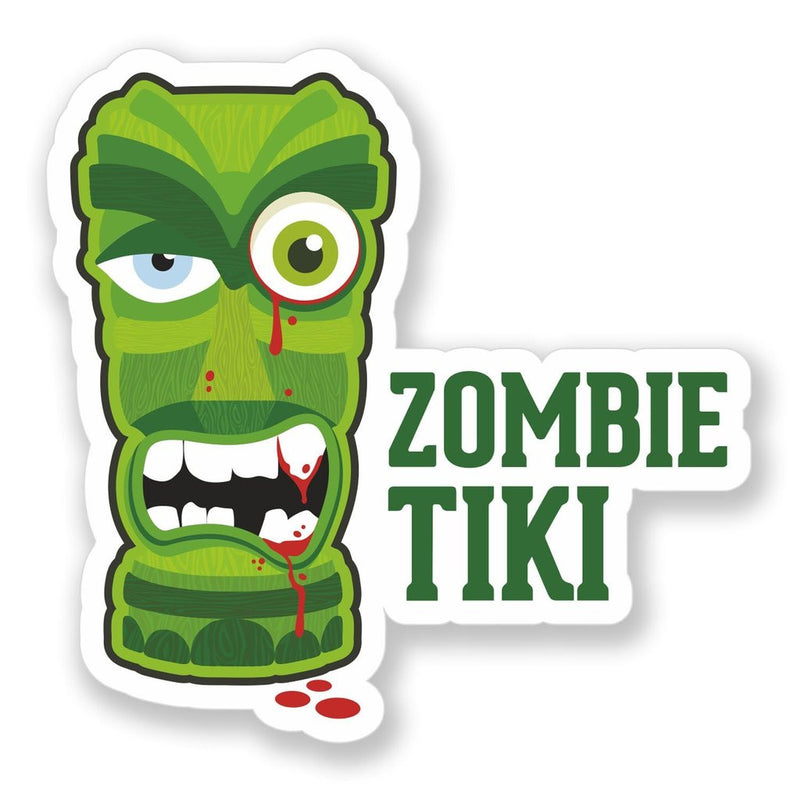 2 x Zombie Tiki Warning Vinyl Sticker
