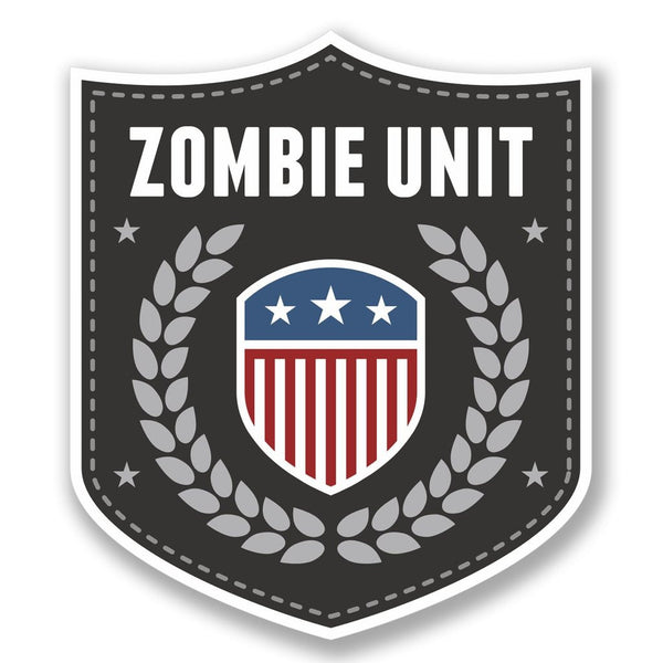 2 x Zombie Unit Badge Vinyl Sticker #4105