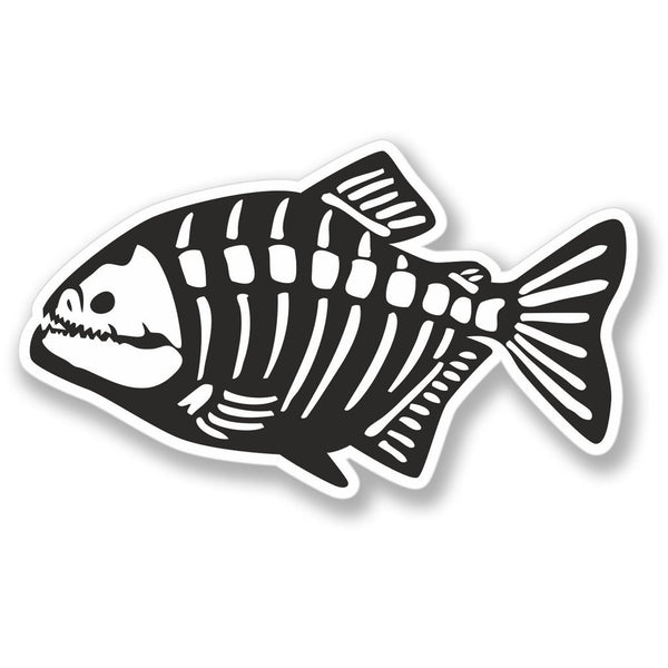 2 x Skeleton Fish Vinyl Sticker #4111