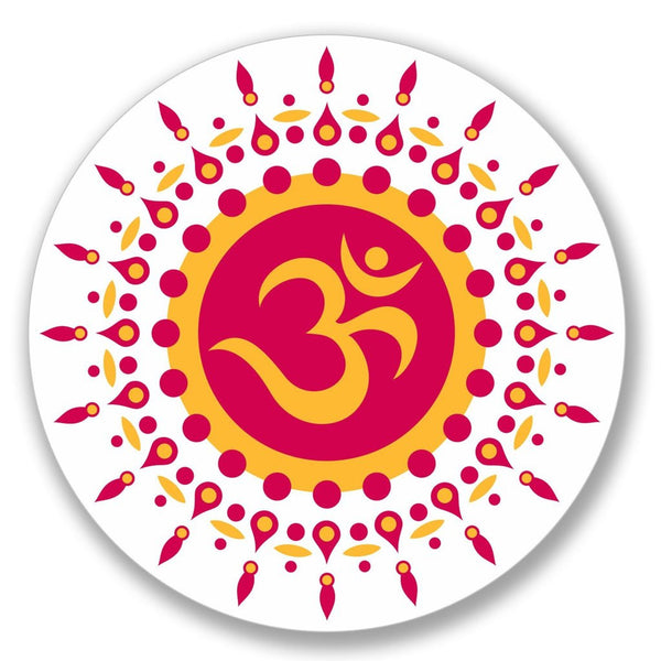 2 x OM Symbol Hindu Yoga Luggage Vinyl Sticker #4123