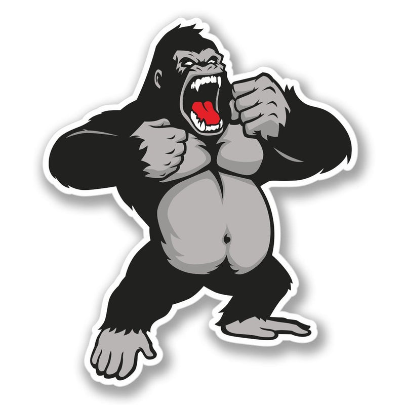 2 x Angry Gorilla Luggage Vinyl Sticker