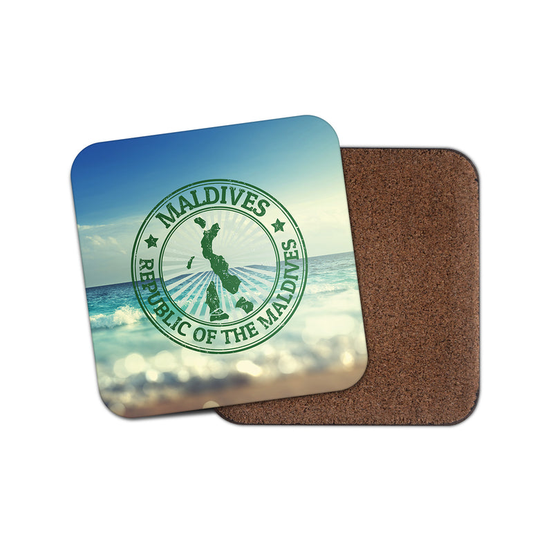 Republic of the Maldives Cork Backed Drinks Coaster for Tea & Coffee