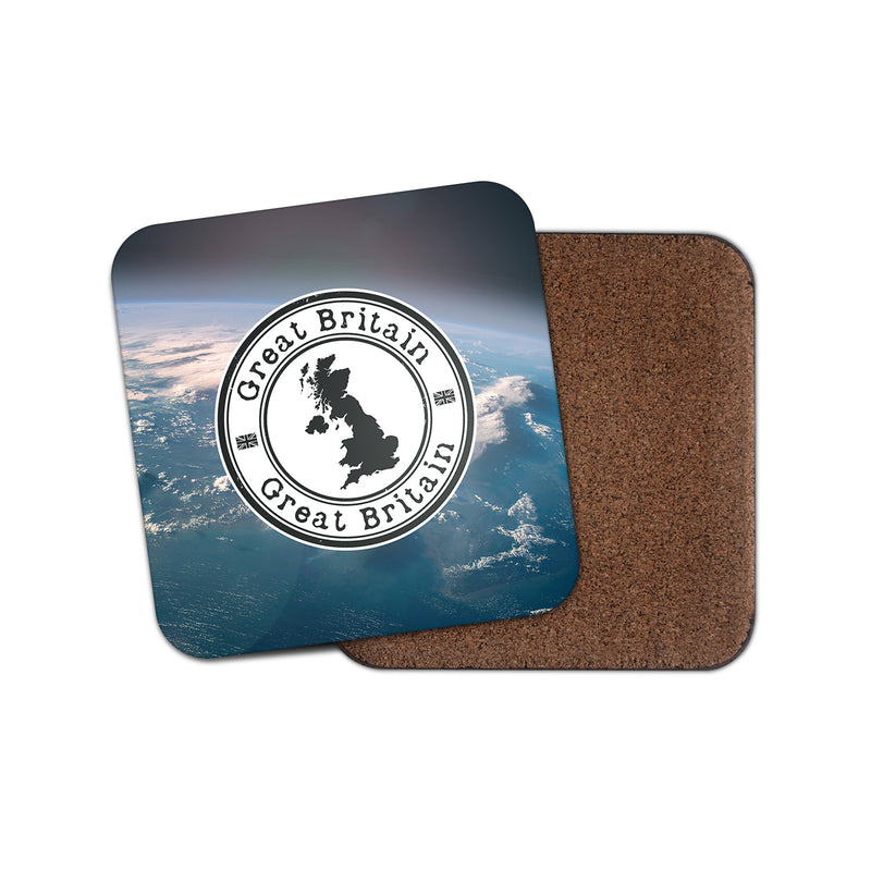 GB Great Britain UK Cork Backed Drinks Coaster for Tea & Coffee