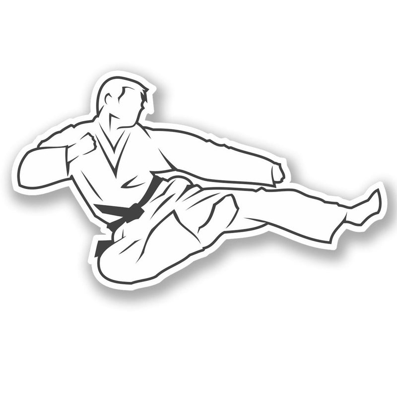 2 x Karate Black Belt Vinyl Sticker