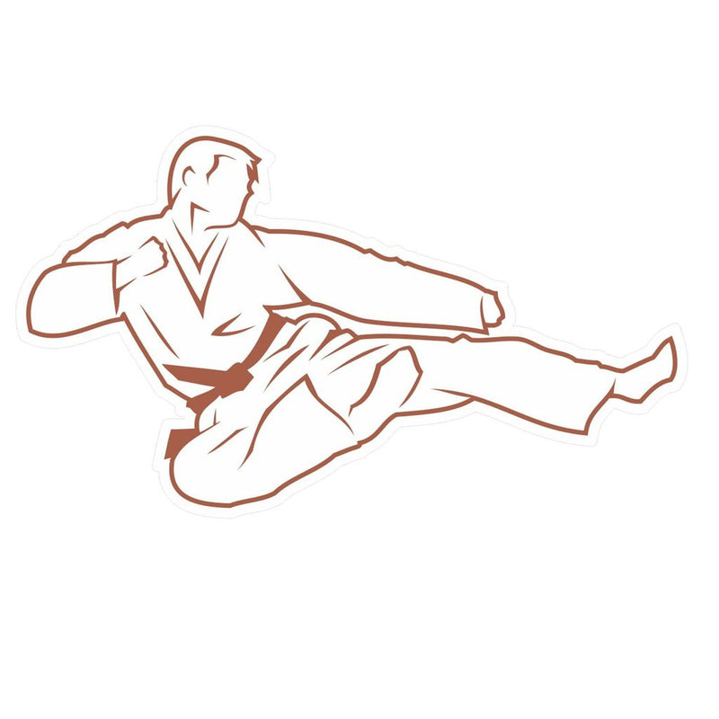 2 x Karate Brown Belt Vinyl Sticker