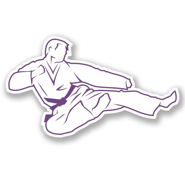 2 x Karate Purple Belt Vinyl Sticker #4178