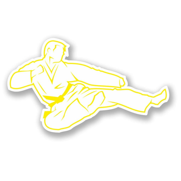 2 x Karate Yellow Belt Vinyl Sticker #4180