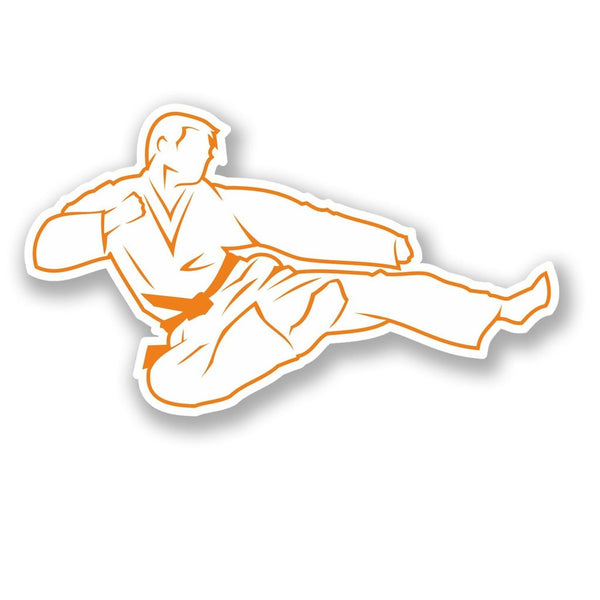 2 x Karate Orange Belt Vinyl Sticker #4182
