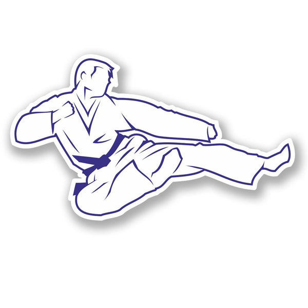 2 x Karate Blue Belt Vinyl Sticker #4183