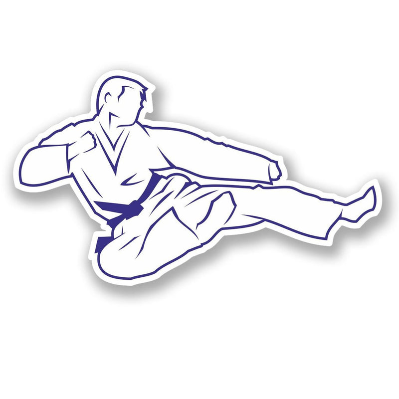 2 x Karate Blue Belt Vinyl Sticker