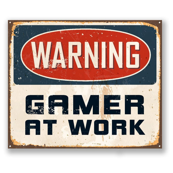 2 x Warning Gamer at Work Vinyl Sticker #4184