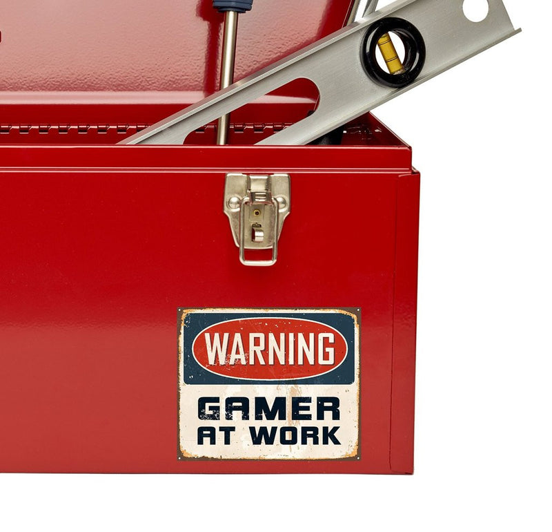 2 x Warning Gamer at Work Vinyl Sticker