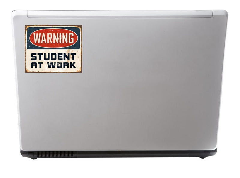 2 x Warning Student at Work Vinyl Sticker