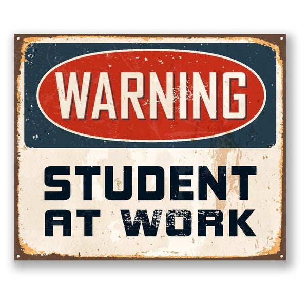 2 x Warning Student at Work Vinyl Sticker #4185