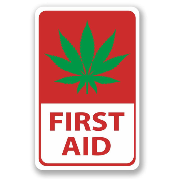 2 x First Aid Marijuana Vinyl Sticker #4190