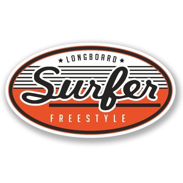 2 x Longboard Freestyle Surfer Vinyl Sticker #4194