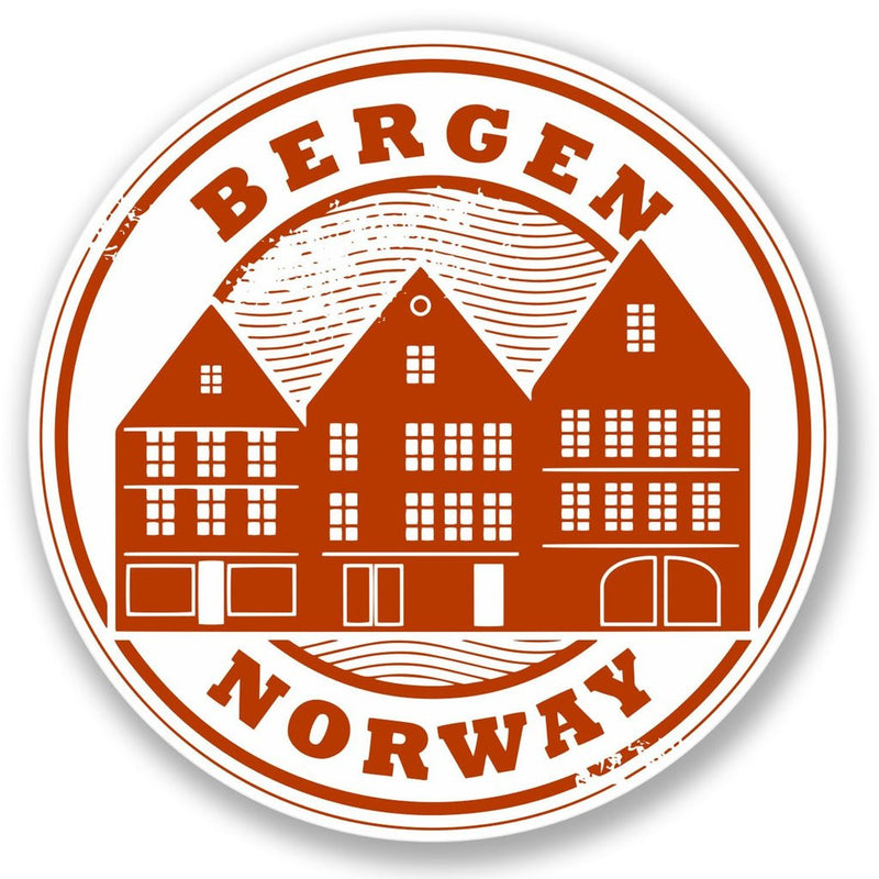 2 x Bergen Norway Travel Vinyl Sticker