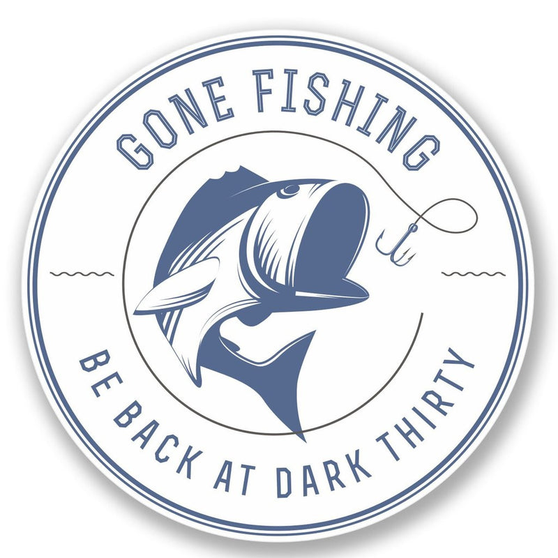 2 x Gone Fishing Vinyl Sticker