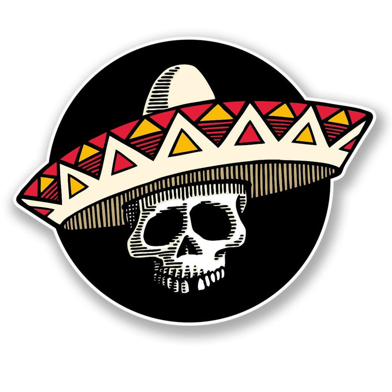 2 x Mexican Sombrero Day of the Dead Vinyl Sticker