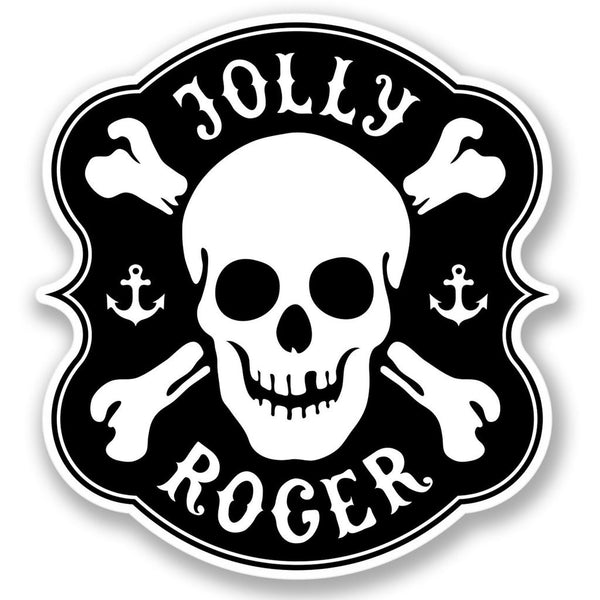 2 x Jolly Roger Skull Vinyl Sticker #4313