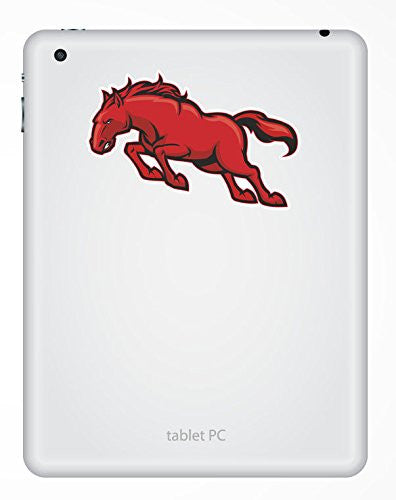 2 x Red Angry Horse Vinyl Sticker