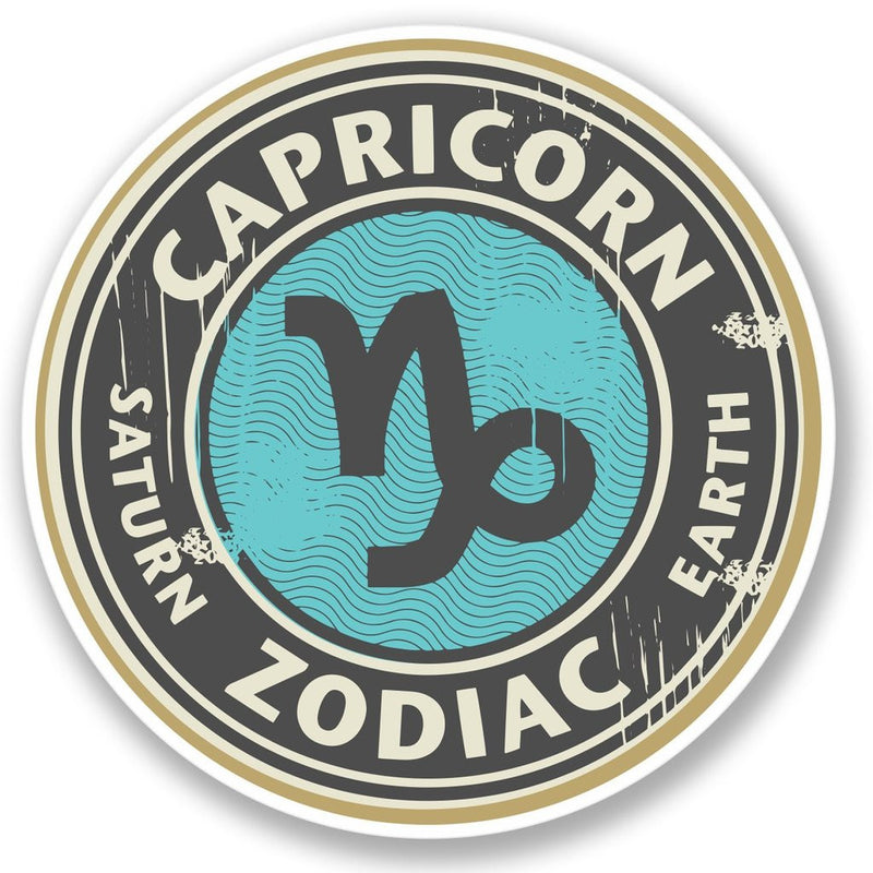 2 x Capricorn Zodiac Star Sign Vinyl Sticker