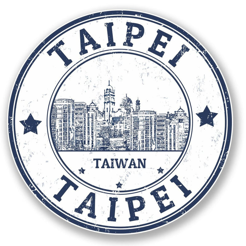 2 x Taipei Taiwan Vinyl Sticker