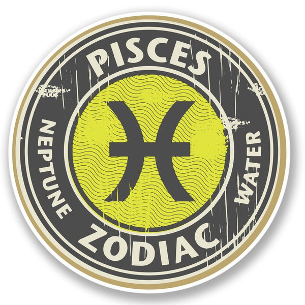 2 x Pisces Zodiac Vinyl Sticker #4320