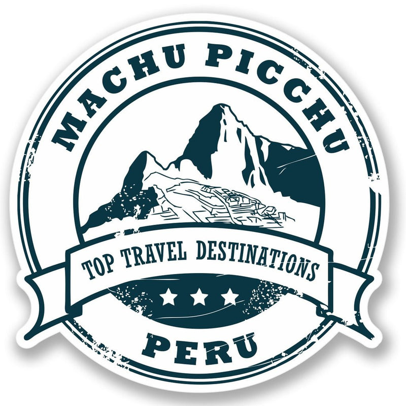 2 x Machu Picchu Peru Vinyl Sticker Decal Laptop Travel Luggage Car