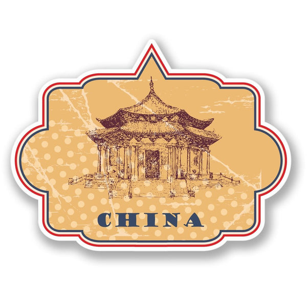 2 x China Vinyl Sticker Decal Laptop Travel Luggage Car #4329