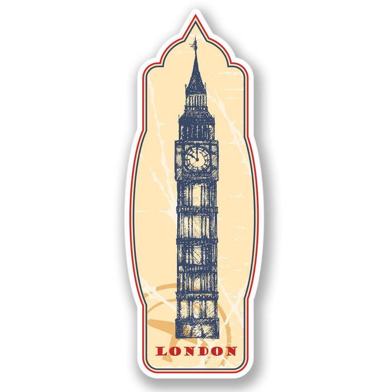 2 x London Big Ben Luggage Travel Vinyl Sticker