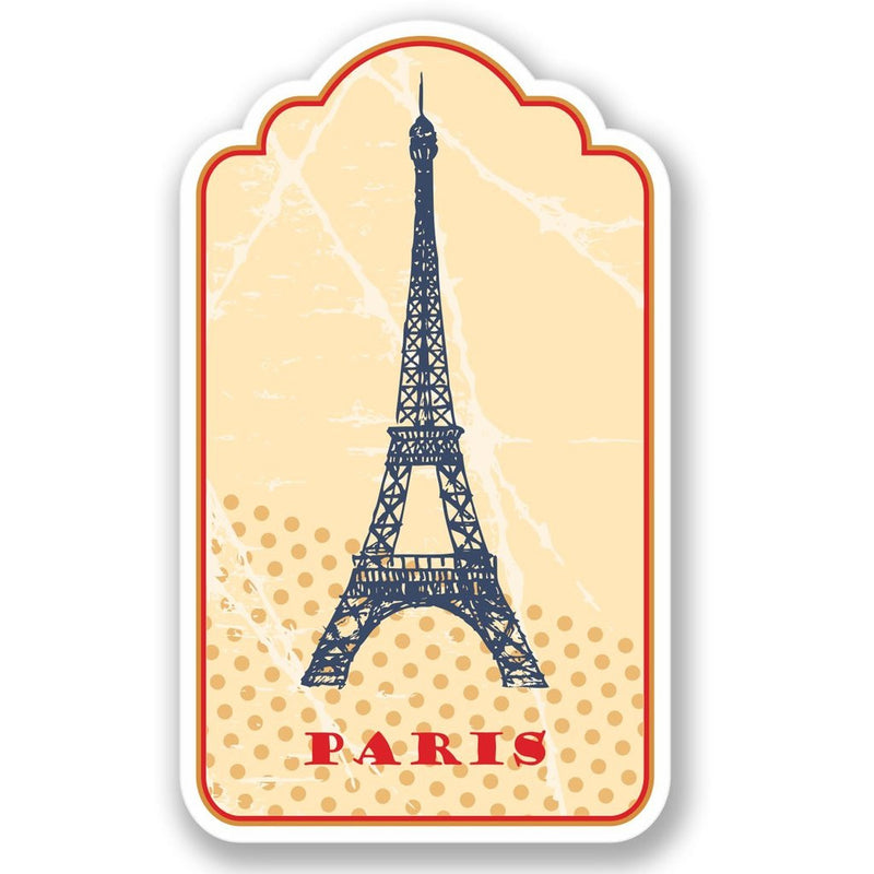 2 x Paris France Luggage Travel Vinyl Sticker