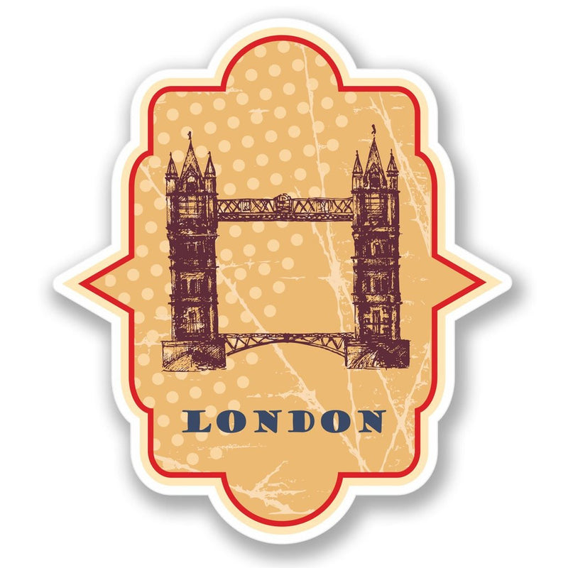 2 x London Tower Luggage Travel Vinyl Sticker