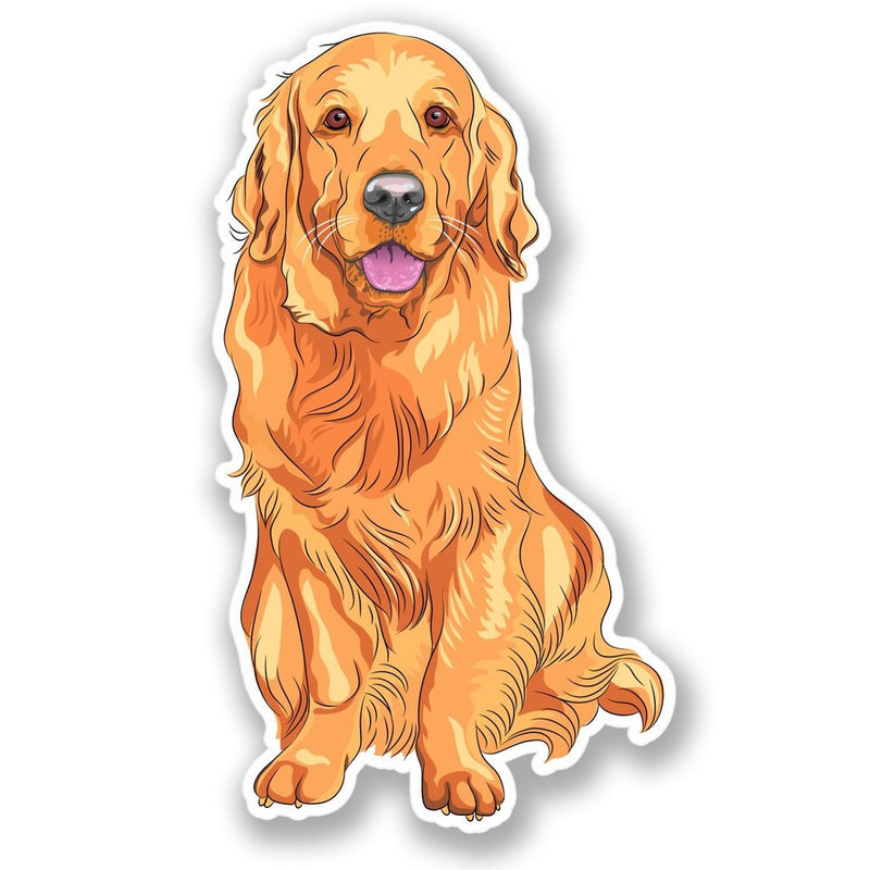 2 x Golden Labrador Dog Vinyl Sticker