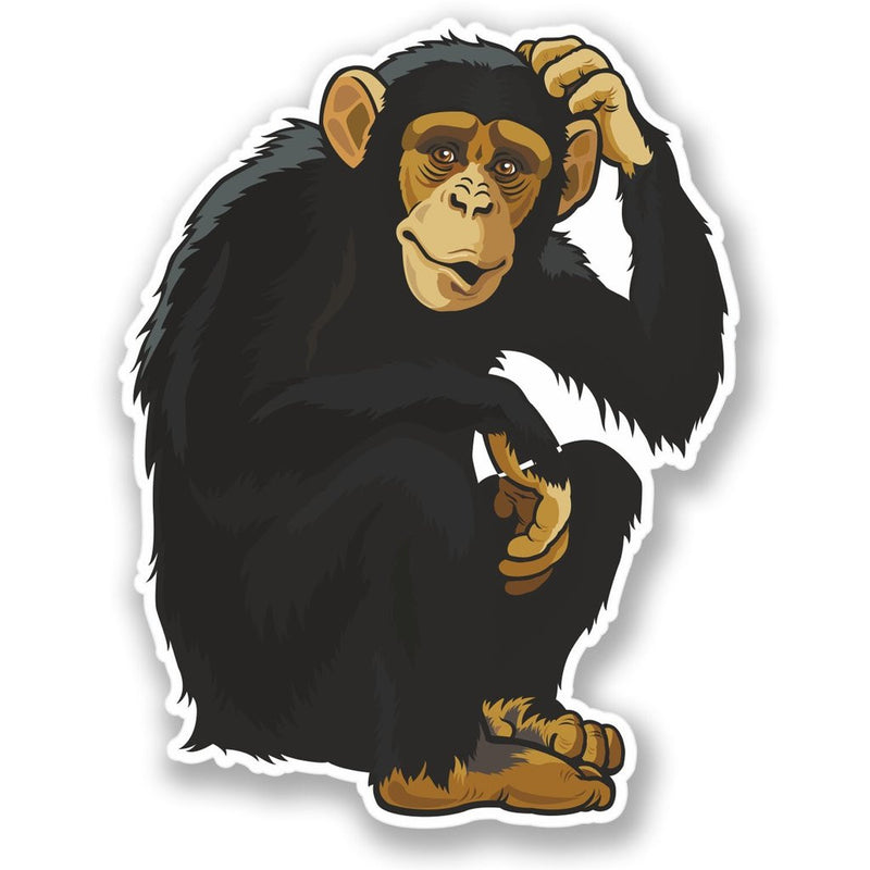 2 x Monkey Chimp Vinyl Sticker